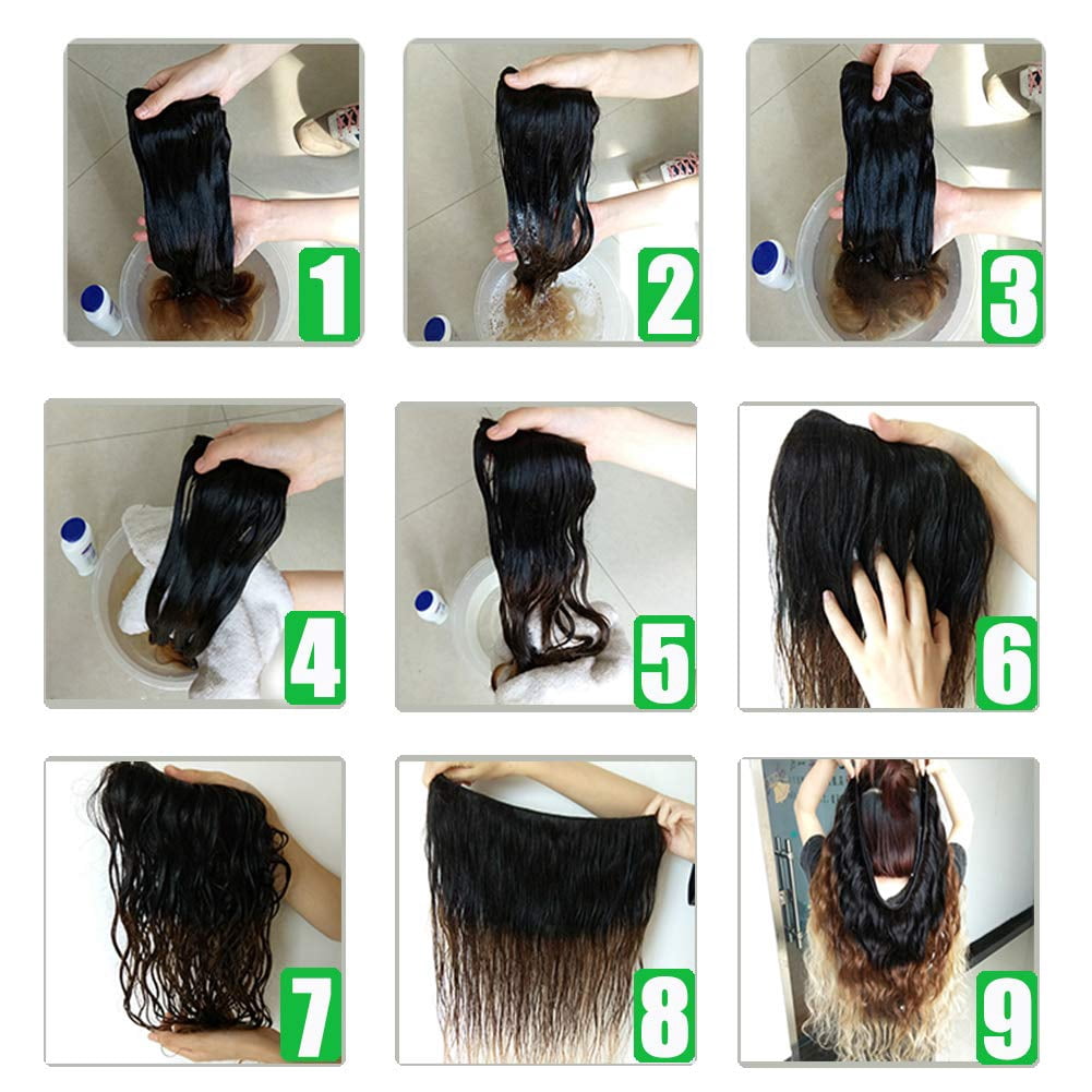Unique Bargains Ombre Three Town#1B/4/27 Color Black Brown Blonde Brazilian 3 Bundles 100% Human Hair 10"12"14"inch