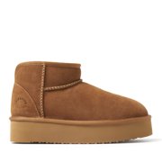Fireside by Dearfoams Womens Kingston Genuine Shearling Platform Bootie
