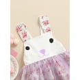 thumbnail image 5 of TSEXIEFOOFU Girls' Dress Leg Covers Cartoon Rabbit Print Flowers Mesh Yarn Loose Hem Cute Casual Dress, 5 of 9