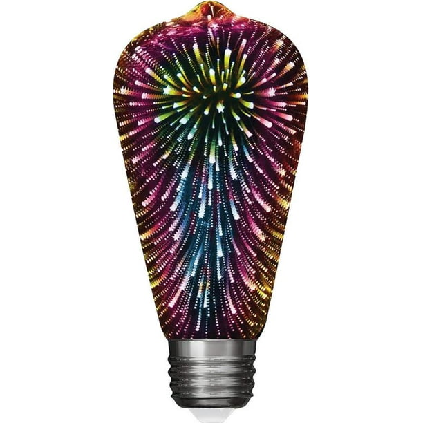 Ledeez 3D Fireworks Novelty LED Light Bulb, MultiColor