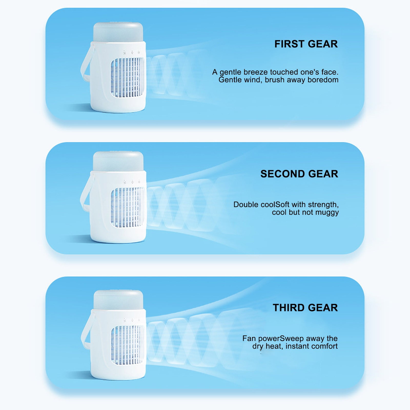 Small Portable Air Conditioners for Bedroom, PHIGZNT 800ML Evaporative Air Cooler Fan with 7 Colors Light, Cool Mist & 2/4H Timer, 3 Speeds, Mobile Personal Air Conditioners for Room/Office/Desk