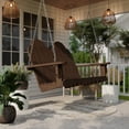 thumbnail image 2 of Wildridge Classic Adirondack Porch Swing, Tudor Brown - Outdoor Weather Resistant Recycled Plastic Furniture for Patio, 2 of 4