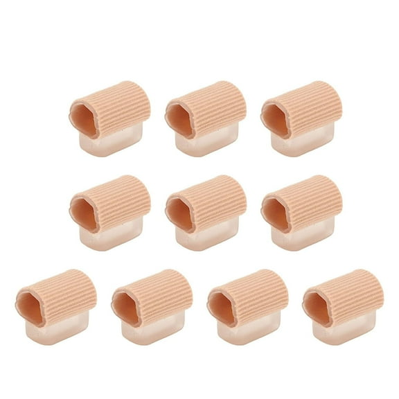 10pcs Toe Cushion Tube, Comfortable Soft Fiber Gel Toe Protectors Toe Separator Socks for Overlapping Toes Bunions