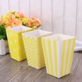 thumbnail image 4 of MLINS 48pcs Popcorn Carton Rugby Stripe Wave Dot Pattern Decorative Dinnerware for Birthday Parties / Baby Showers / Graduations (Yellow), 4 of 6