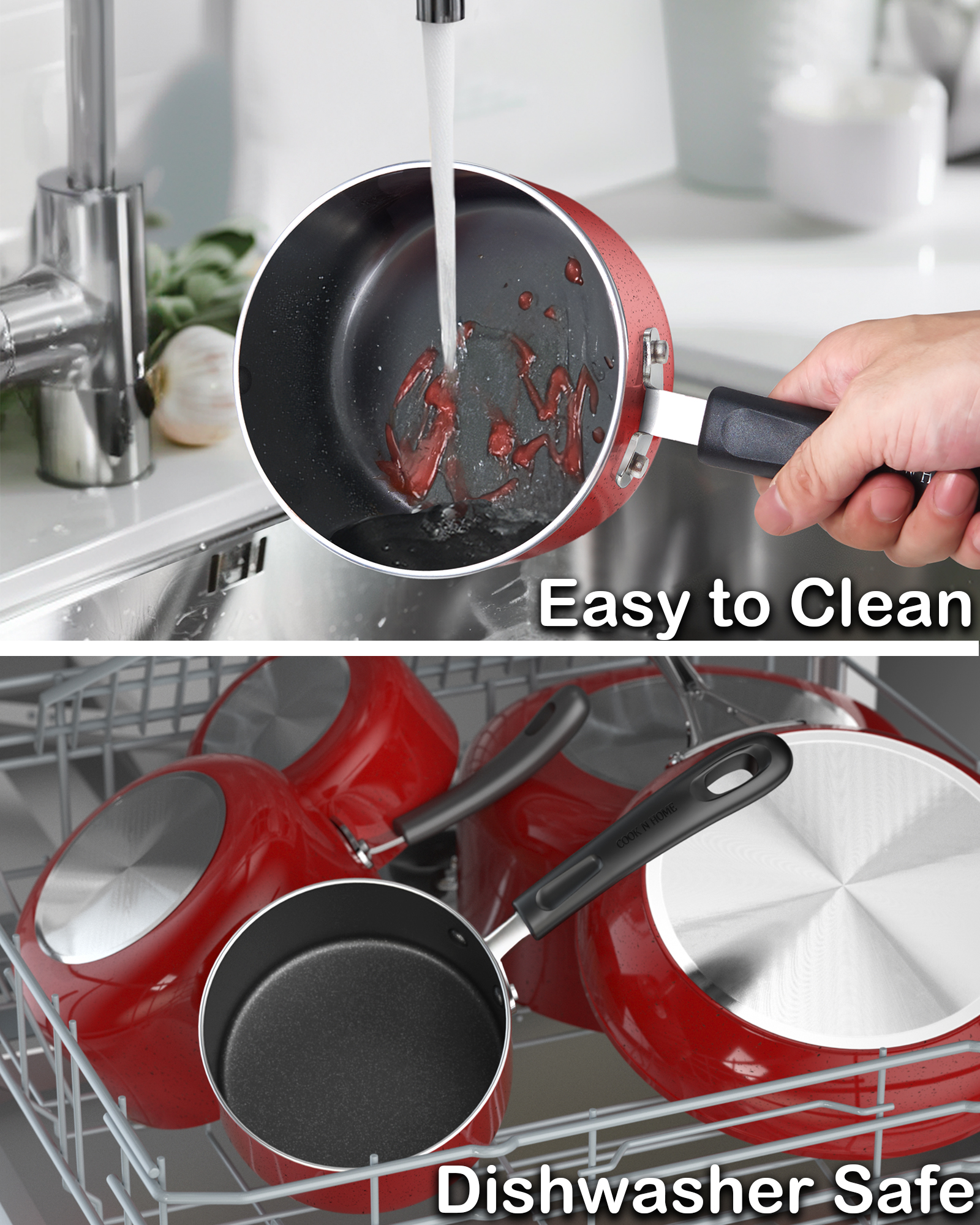Cook N Home 1 Quart Nonstick Saucepan with Glass Lid photo 6