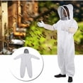 thumbnail image 5 of Protección segura para apicultores, traje de apicultura profesional blanco con guantes largos y capucha de velo, 5 of 5