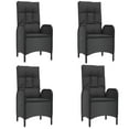 thumbnail image 4 of vidaXL 5 Piece Patio Dining Set with Cushions Black Poly Rattan, 4 of 9