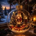 thumbnail image 5 of Glowing Christmas Story Ornament,Lighted Mini Christmas Scene Ornament with LED Glow,Holiday Hanging Decor with Angel Gingerbread Cottage Nutcracker Designs,Winter Theme Decoration Gift (CC6), 5 of 7