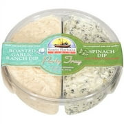 Santa Barbara Bay Roasted Garlic Ranch Dip & Spinach Dip With Water Chestnuts Party Tray, 22 oz