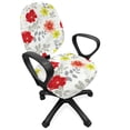 thumbnail image 1 of Spring Office Chair Slipcover, Beauty of Summer Blossoms Flowering Meadow Petals Fragrance Foliage, Protective Stretch Decorative Fabric Cover, Standard Size, Red Yellow Green and Grey, by Ambesonne, 1 of 5