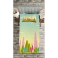 thumbnail image 3 of Ambesonne Forest Quilted Bedspread Set 2 Pcs, Fantasy Cartoon Illustration, Twin Size, Multicolor, 3 of 3