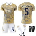 thumbnail image 1 of 2425 Real Madrid Dragon Pattern Joint Special Edition Mbappe Football Jersey No. 7 Ronaldo Jersey Set No. 5 Bellingham No. 5 with Socks + Protective Gear SetXS, 1 of 2