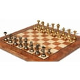 thumbnail image 2 of Small Staunton Solid Brass Chess Set with Elm Burl Chess Board, 2 of 7