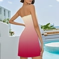 thumbnail image 4 of TQWQT Sundresses for Women Strapless Boho Summer Dresses Casual Tube Tops Boho Dress Gradient Print Swim Cover Up Red XL, 4 of 5