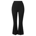 thumbnail image 3 of SNKSDGM Women's Plus Cargo Pants Women Work Out Black Pants for Women Dressy Plus Size Women's Casual Solid Color Split Hem High Waist Pants Wide Leg Bottoms, 3 of 5