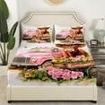 thumbnail image 3 of Erosebridal Kawaii Highland Cow Bed Sheets Set Full Size, Pink Farm Truck Bedding Sets Full Size, Flower Floral Cowgirls Bedroom Decor 4-Piece, 3 of 7