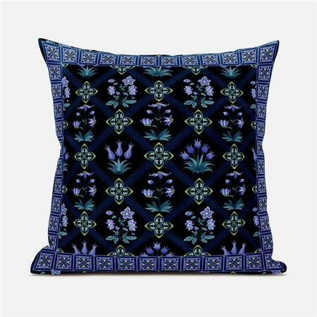 

Amrita Sen Designs CAPL1052FSDS-ZP-20x20 20 x 20 in. Mughal Art Suede Zippered Pillow with Insert - Indigo Green & Yellow
