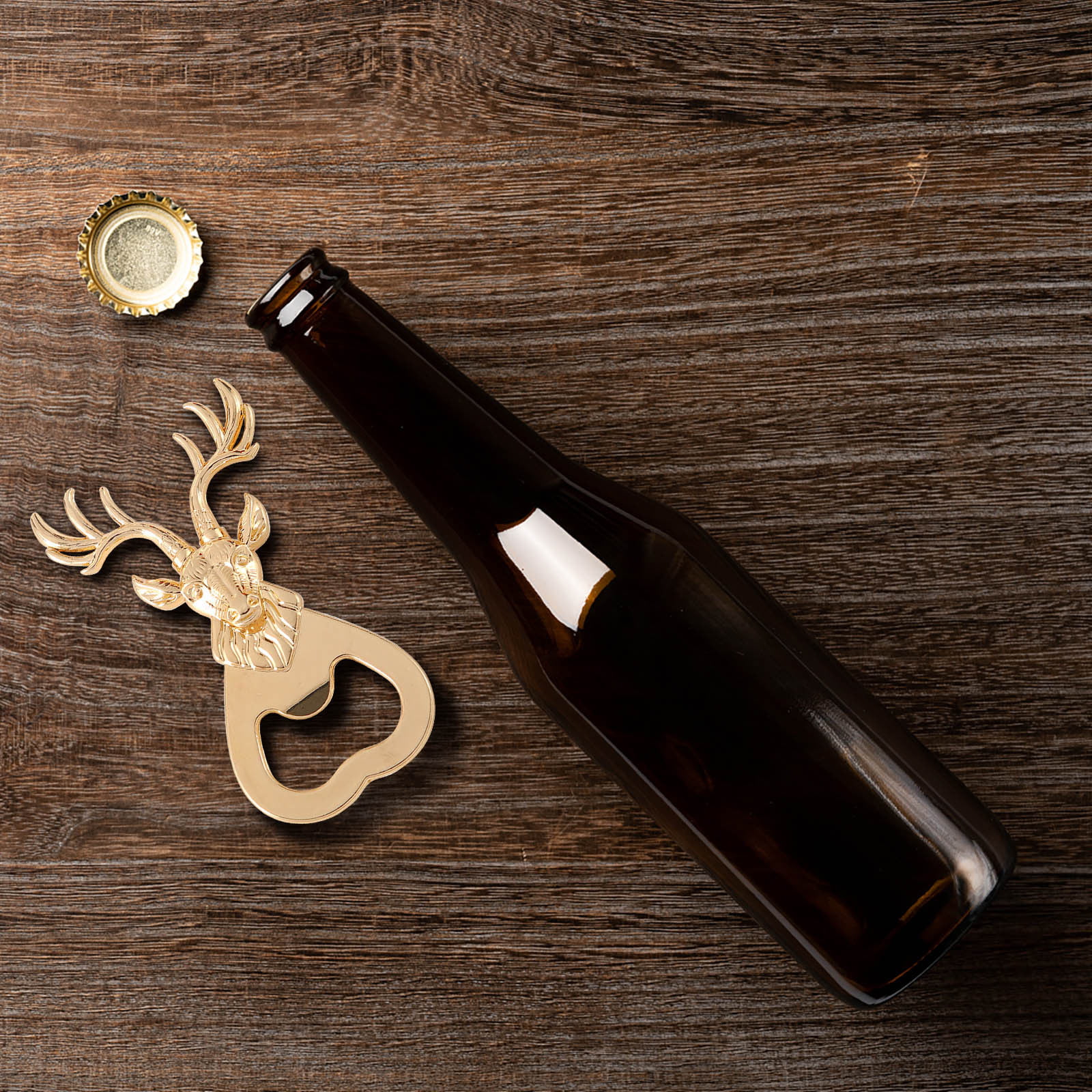 Hibro Wireless Can Opener Bottles Opener Deer Head Shaped Opener Novelty Beverage Opener Bar Kitchen Tool Gift for Wedding Christmas Birthday, Size