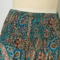 thumbnail image 4 of Long Skirts for Women Bohemian Lace Up Floral Print Long Skirt Female Loose Split Boho Womens Clothes Sky Blue S, 4 of 4
