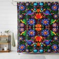 thumbnail image 3 of Boho Mexican Texture Shower Curtain Set with Hooks, Abstract Floral Bird Waterproof Fabric Bathroom Curtains Decor Home Accessories,Stall 36 X 72 Inch, 3 of 9