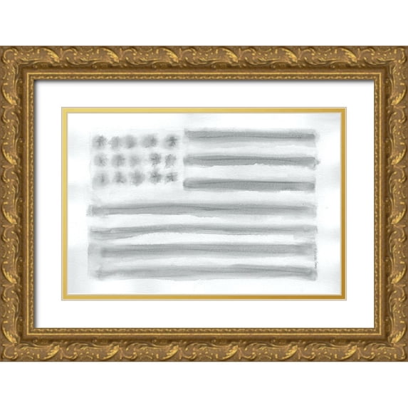 Shamp, Cindy 32x23 Gold Ornate Wood Framed with Double Matting Museum Art Print Titled - Big Flag IV