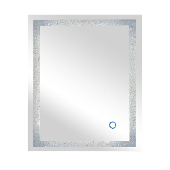 Dyconn Faucet Edison Crystal Horizontal/Vertical Wall Mounted Backlit LED Bathroom Vanity Mirror with Touch ON/OFF/Dimmer & Anti-Fog Function (30"W X 36"H)