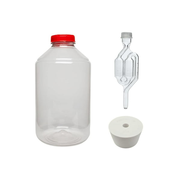 Vintage Shop - HOZQ8-1259 7 gal Fermonster Wide Mouth Carboy With #10 Drilled Stopper and Twin Bubble Airlock