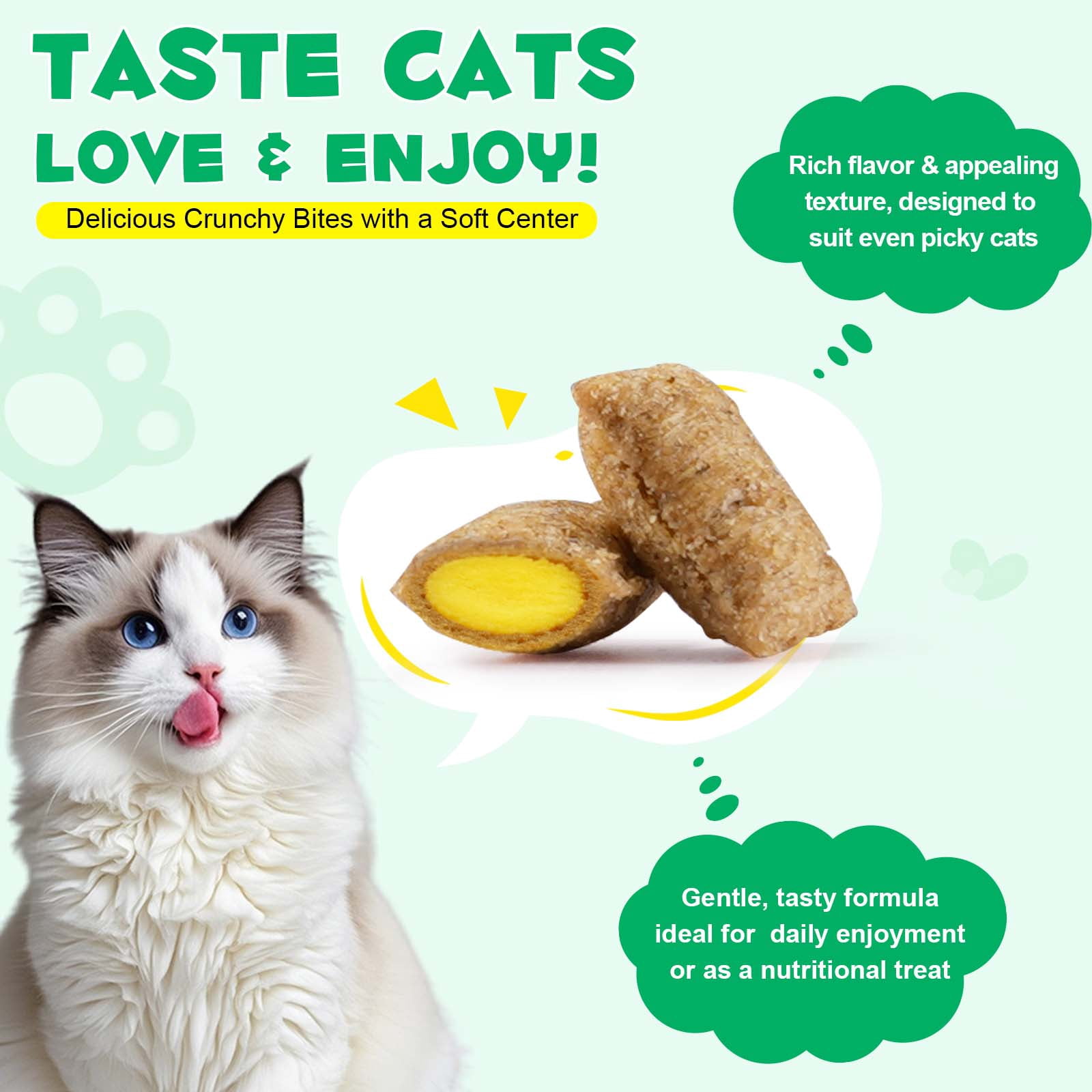 Oimmal Skin & Coat Chews for Cats, Daily Support Treat with Pumpkin & Yeast, Natural De-woming Treats for Digestive & Skin Health, 3.7oz/100g, Chicken Flavor - 5Pack