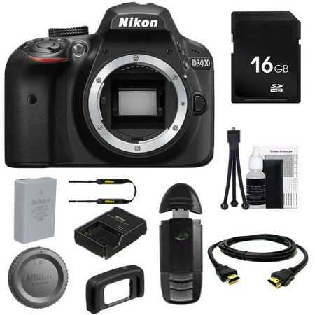 Nikon D3400 Digital SLR Camera (Body Only) + Buzz-Photo Beginners (The Best Nikon Dslr Camera For Beginners)