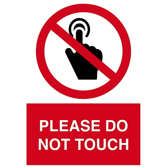 Vinyl Stickers - Please Do Not Touch Sign - Safety and Warning Warehouse Signs Stickers - 3.5" x 5" - 3 Pack