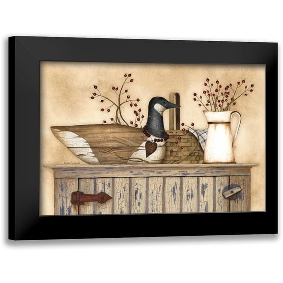 Spivey, Linda 14x11 Black Modern Framed Museum Art Print Titled - Duck and Berry Still Life