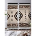 thumbnail image 2 of Brown Aztec Sheer Curtains for Living Room Bedroom Boho Southwest Ethnic Neutral Motifs Sheer Curtains 84 Inch Long 2 Panels Set Light Filtering Curtain Window Treatments Drapes for Dining Room, 2 of 6