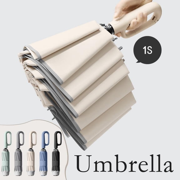 Blarkrus Reverse Auto Umbrella, 41-Inch Windproof Fiberglass Ribs, Nighttime Safety with Reflective Strips for Commuters