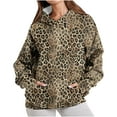 thumbnail image 3 of VBTAPA Oversized Hoodies for Women Leopard Print Hooded Sweatshirt Drop Shoulder Long Sleeve Pullover Hoodie with Kangaroo Pocket Y2K Streetwear Hoody Tops Multicolor XL, 3 of 7