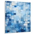 thumbnail image 2 of Designart "Blue and white botanical tiles V In Blue and White"Abstract Tile Metal Wall Art Blue Modern Office Room Wall Art, 2 of 6