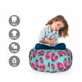 thumbnail image 2 of Strawberry Storage Toy Bag Chair, Repeating Pattern with Abstract Modern Design Summer Fruit, Stuffed Animal Organizer Washable Bag, Small Size, Magenta Grey and Seafoam, by Ambesonne, 2 of 3