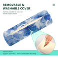 thumbnail image 4 of Cylindrical Pillow Decorative Neck Roll Pillow with Removable Washable Cover Roll Pillow for Knee Leg Neck Watercolor Blue Flowers, 4 of 7