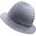thumbnail image 2 of CoCopeaunts Bucket Hat for Women Solid Color Knit Hats Ladies Shopping Trip Winter Warm Crochet Fisherman Cap Wide Brim, 2 of 8