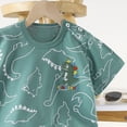 thumbnail image 5 of TOWED22 Infant Baby Loungewear Pajamas 2 Piece Set Toddler Boy Short Sleeve Cotton Graphic Tee and Soft Drawstring Shorts Sets(Blue,6-9 M), 5 of 6