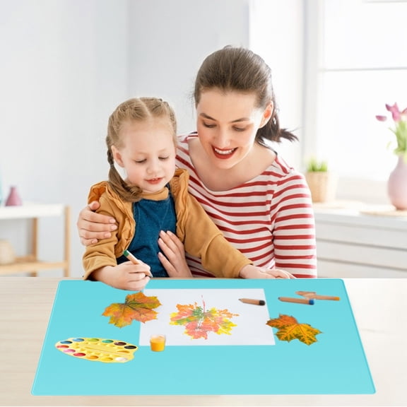 Specollect 1 Pcs Extra Large Silicone Mat, Food-Grade Flexible Silicone Table Mats for Kids Non-Slip Placemat Waterproof Heat Insulation Countertop Protector Pastry Mat Silicone Pad Easy To Clean