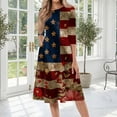 thumbnail image 2 of BOMYJESK Women's 250th Anniversary USA Flag Floral Maxi Dresses 4th Of July Summer Dresses Independence Day Art Print Beach Long Dresses Casual American Flag Floral Resort Wear Red 2XL, 2 of 7