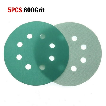 

5Inch 8Hole Sanding Discs Hook & Loop Wet Dry Pet Film Green Sandpaper Polishing 600#