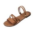 thumbnail image 2 of Xdegoge Women's Flat Sandals Ankle Strap Gladiator Criss Cross Open Toe Summer Slide Shoes Casual Daily Walking Beach Vacation Cozy Footwear, 2 of 9