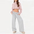 thumbnail image 5 of Juslio Womens Pants High Waist Lace-up Casual Comfortable Wide-Leg Pants, 5 of 9