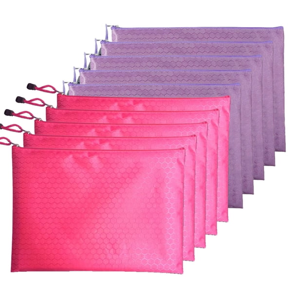 Desiderio 10 piezas bolsa de archivo A4 con cremallera, bolso de tela Oxford, bolsa de almacenamiento, bolsa de papelería impermeable, estilo: estilo 4;