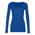 thumbnail image 4 of Womens Long Sleeve Stretch Crewneck Ribbed T-Shirt Slim Fit Casual Basic Tops, 4 of 6