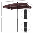 thumbnail image 2 of Sombrilla Rectangular de Jardín 198x130x240 cm Parasol de Aluminio con Función de Inclinación para Terraza Patio Exterior esquí esquí Gafas de esquí, 2 of 5