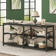 thumbnail image 2 of Rustic Industrial Console Table - 70.9" Long Entryway Table, 3-Tier Sofa Table with X-Back for Living Room, Hallway, Home Office - Durable MDF &amp; Steel, Rustic Brown, 2 of 7