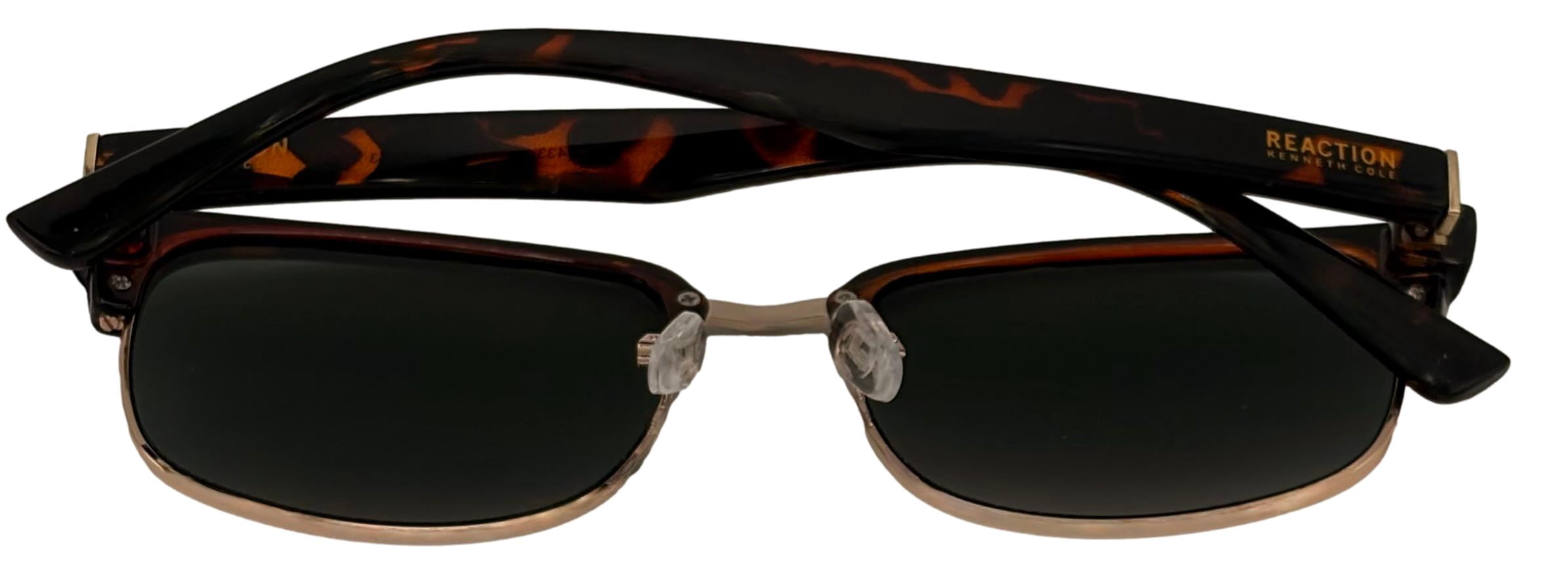 Kenneth Cole Reaction Dark Havana Mens Square Plastic Sunglass, KC1433. 52N