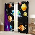 thumbnail image 2 of Universe Room Decor Curtains Outer Space 30%-50% Blackout Curtains Galaxy Starry Sky Planet The Earth Print Window Curtains, Solar System Bedroom Curtains for Teens ,2 Panels 38"Wx54"L, 2 of 5